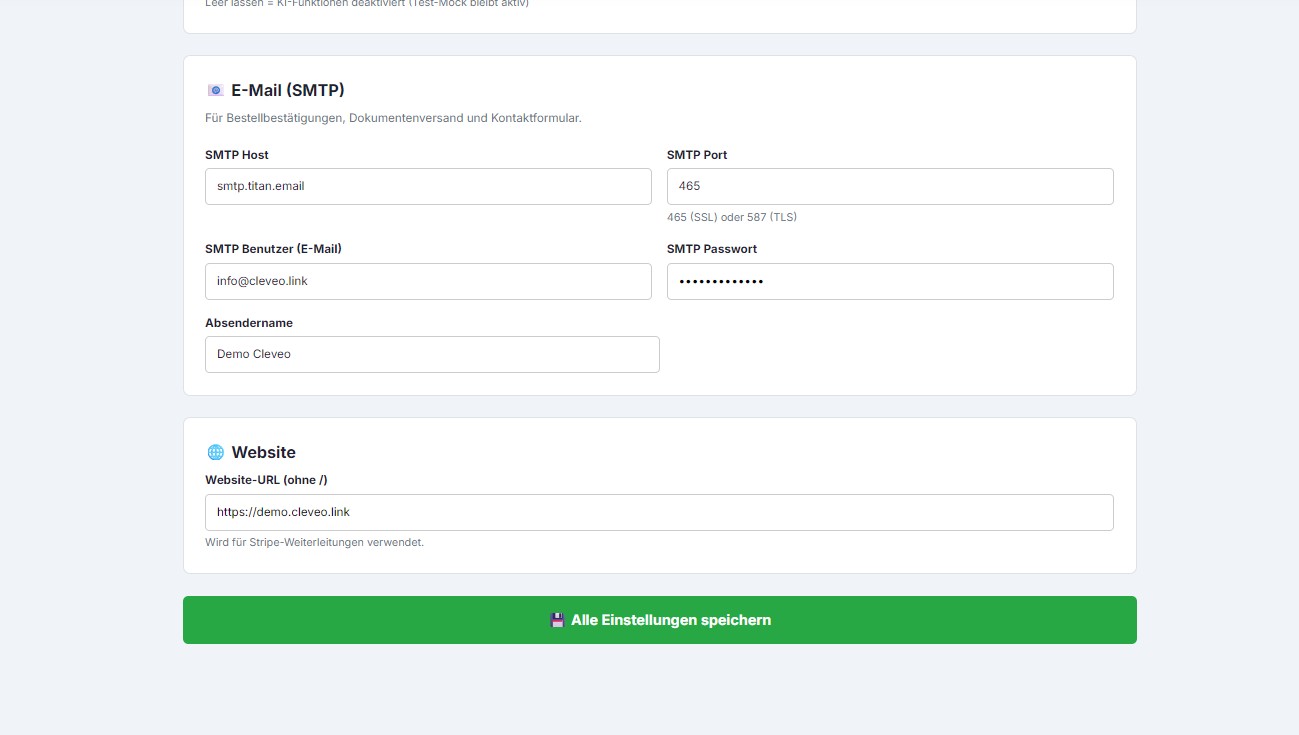 Admin Panel Email Einstellungen Admin Panel Email Einstellungen