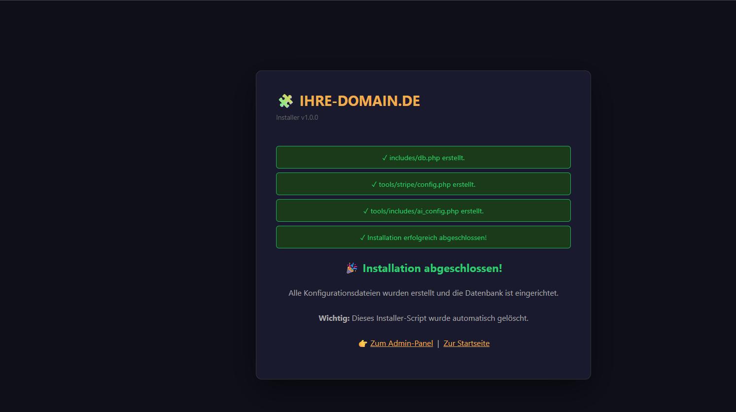 install formular ausfüllen und fertig Install formular fertig