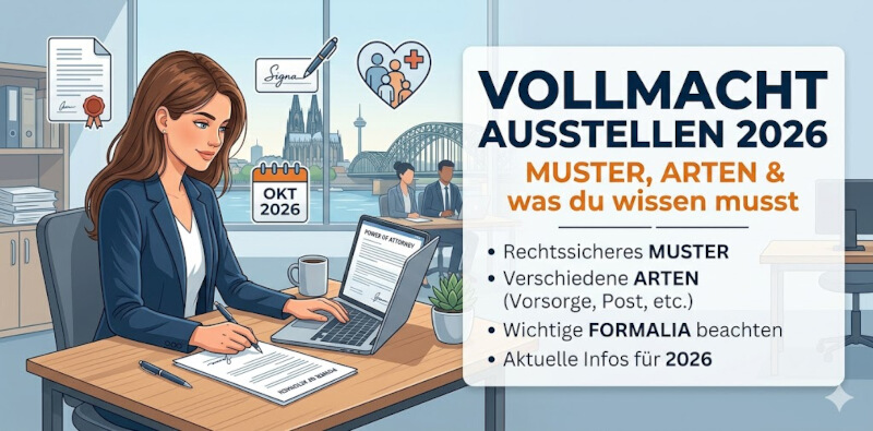 Vollmacht ausstellen 2026 — Muster, Arten & was du wissen musst